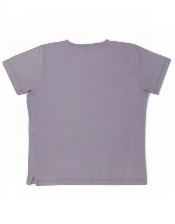 Champion Damen Grafik-T-Shirt-Oberteil UK 16 Large Lila Baumwolle