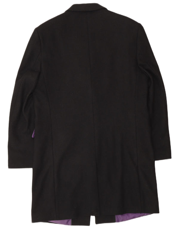 Jeff Banks Herrenmantel UK 36 Small Schwarze Wolle