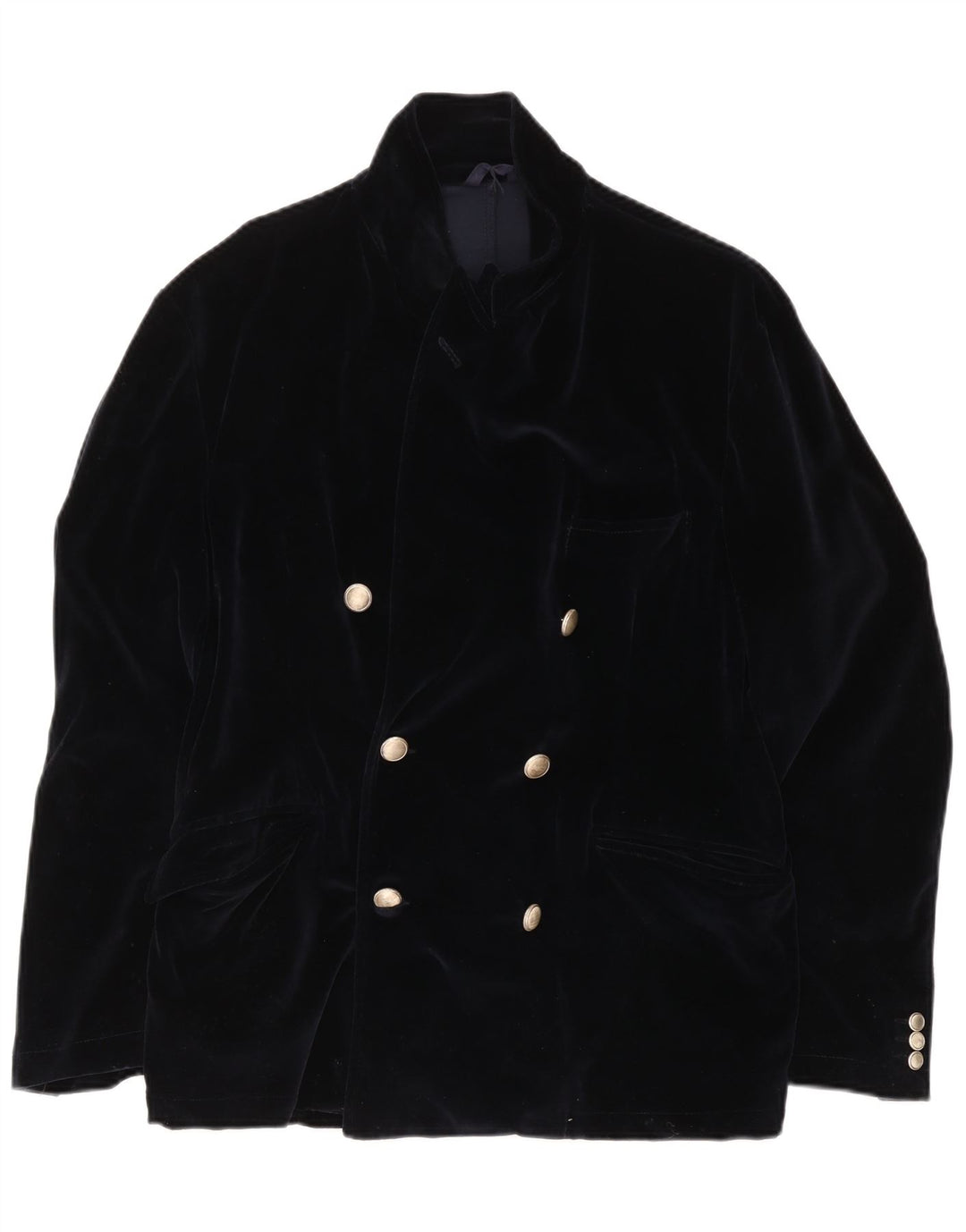 Fraizzoli Herren-Blazer aus Samt, zweireihig, Gr. 38, mittleres Marineblau