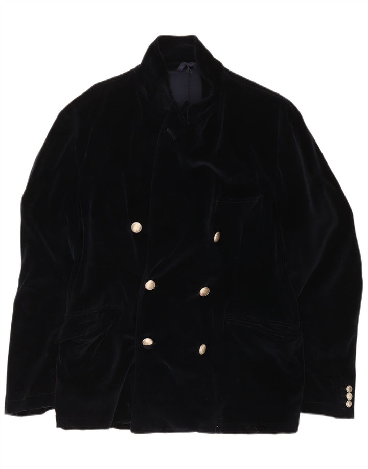 Fraizzoli Herren-Blazer aus Samt, zweireihig, Gr. 38, mittleres Marineblau