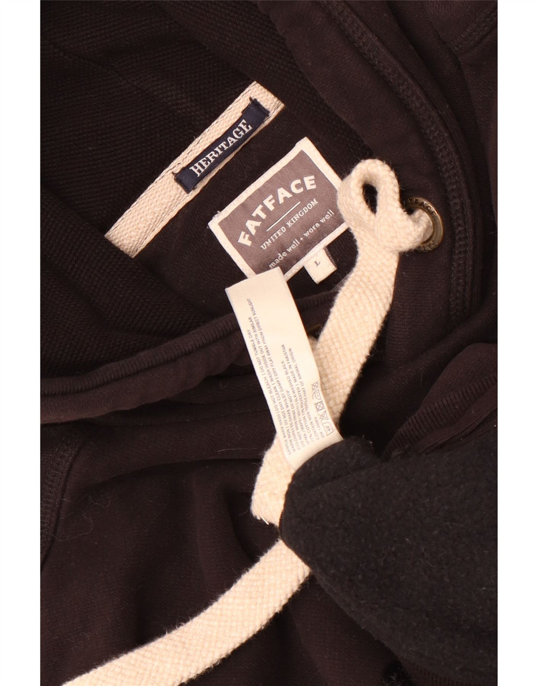 Fat Face Herren Heritage Graphic Kapuzenpullover, groß, aus schwarzer Baumwolle