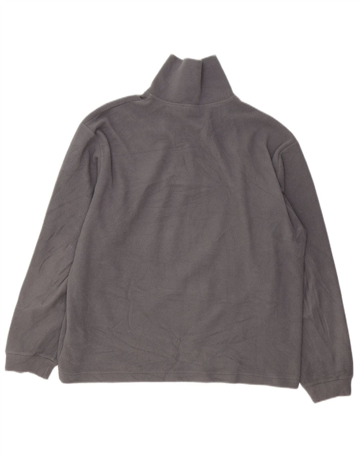 INVICTA Herren-Fleecepullover mit Reißverschluss am Hals, großes graues Polyester