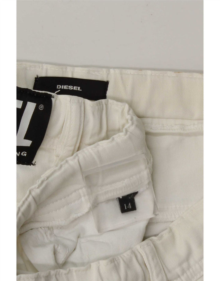Diesel Damen Casual Shorts UK 14 Large W34 Weiß