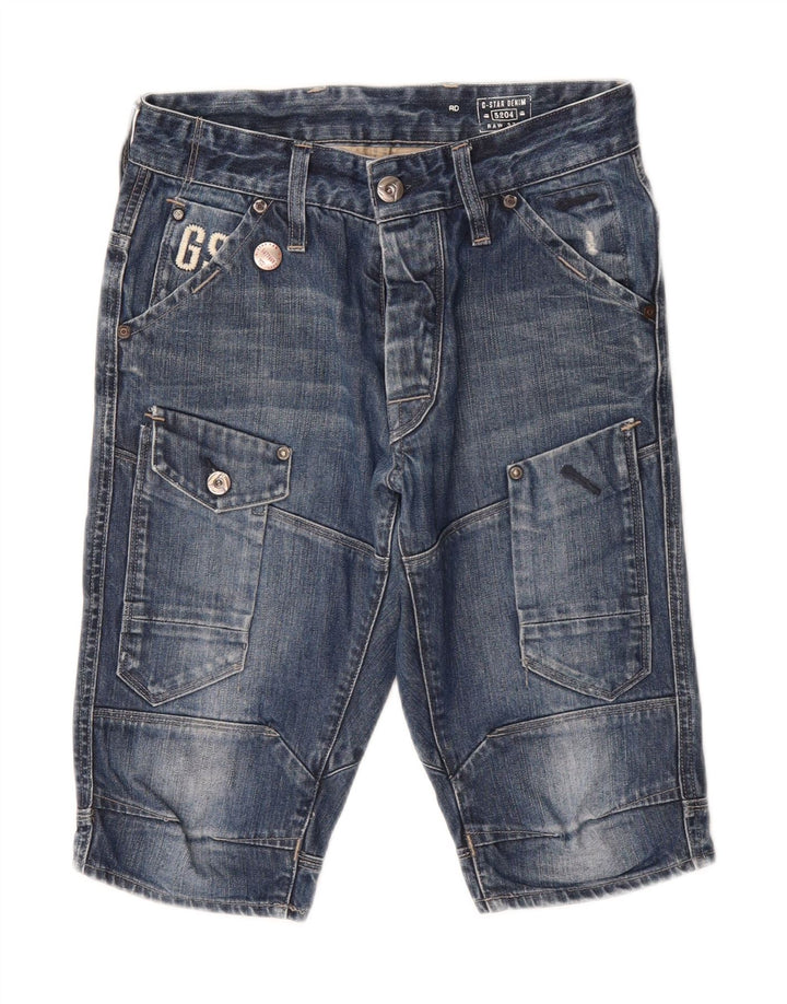 G-STAR Mens Graphic Cargo Shorts W27 XS Blue Cotton Vintage G-Star and Second-Hand G-Star from Messina Hembry 