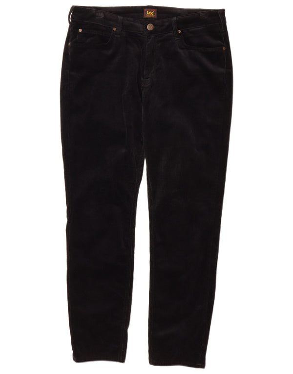 Lee Damen Elly Slim Cordhose W32 L31 Schwarz Baumwolle