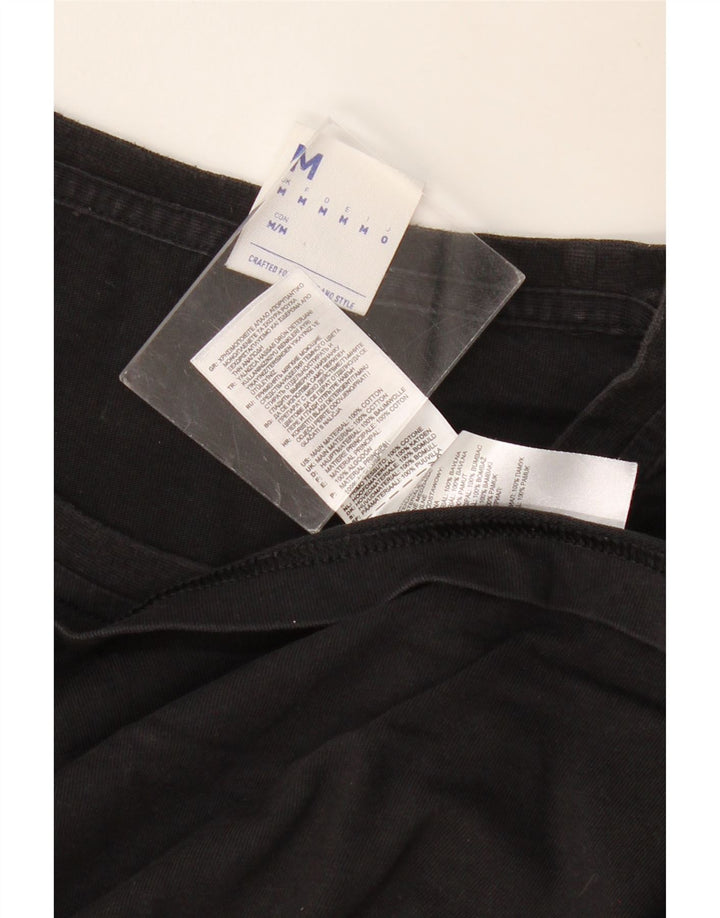 REEBOK Herren Grafik-T-Shirt-Oberteil aus mittelschwarzer Baumwolle