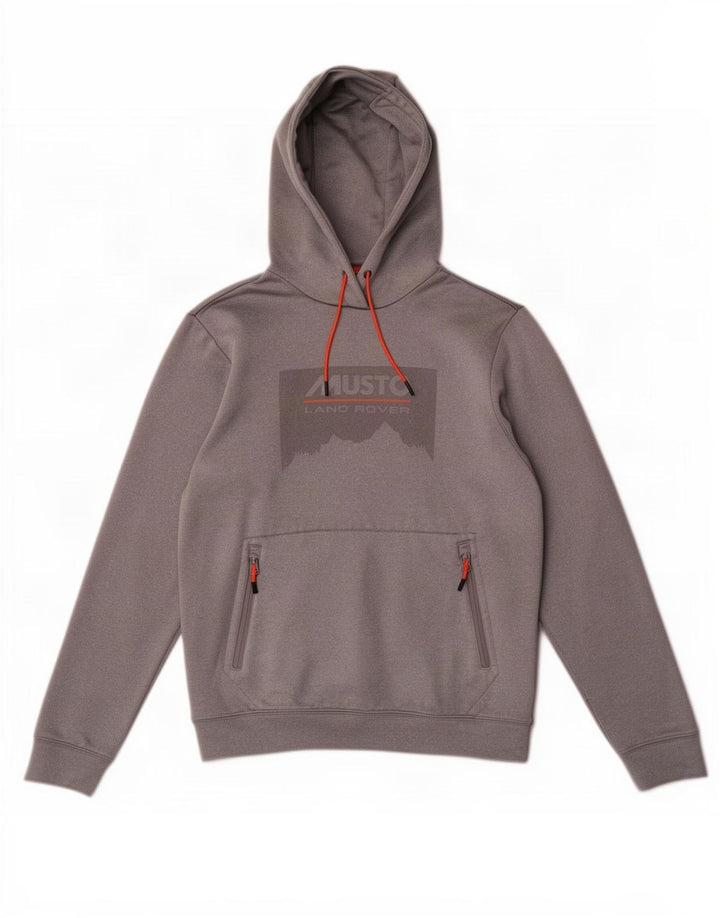 Musto Herren-Kapuzenpullover mit Grafik, mittelgraues Polyester