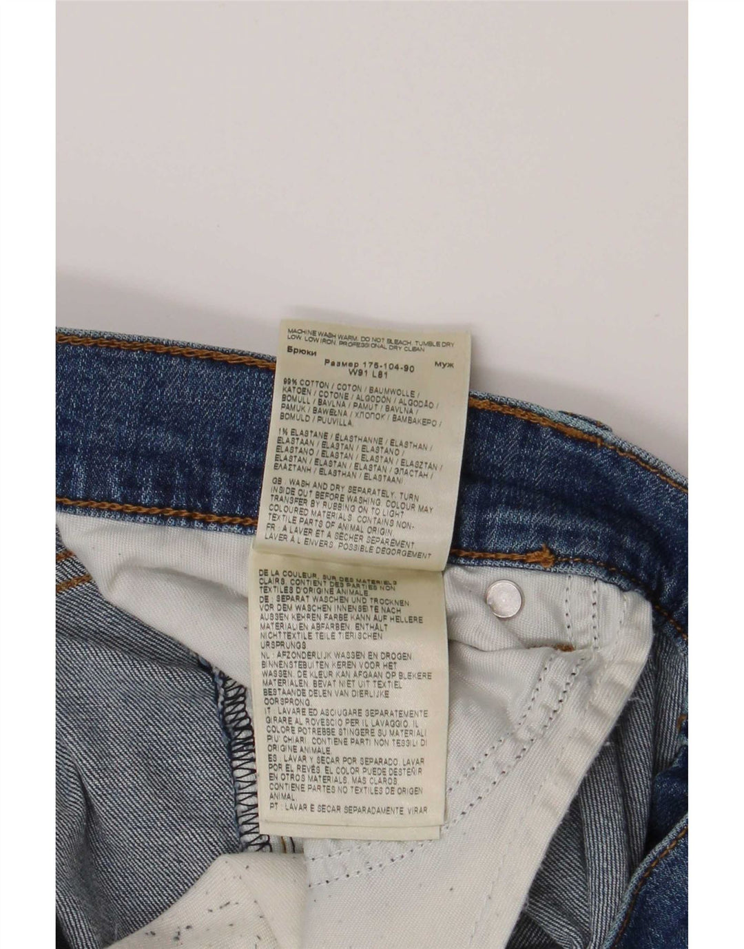 Wrangler Herren Larston Slim Jeans W36 L32 Blaue Baumwolle