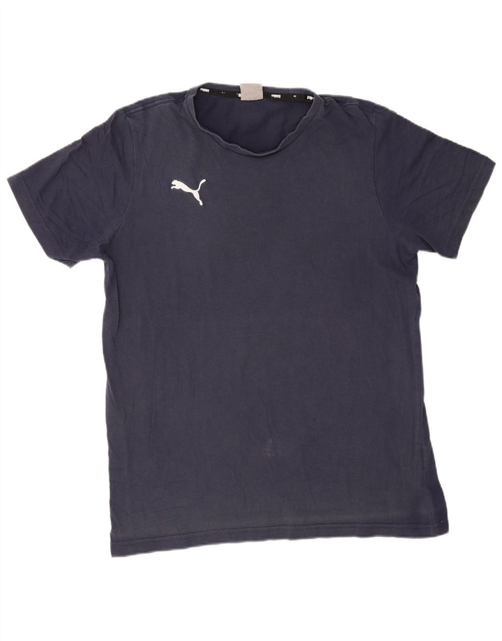 Puma Herren T-Shirt Top Large Marineblau Baumwolle