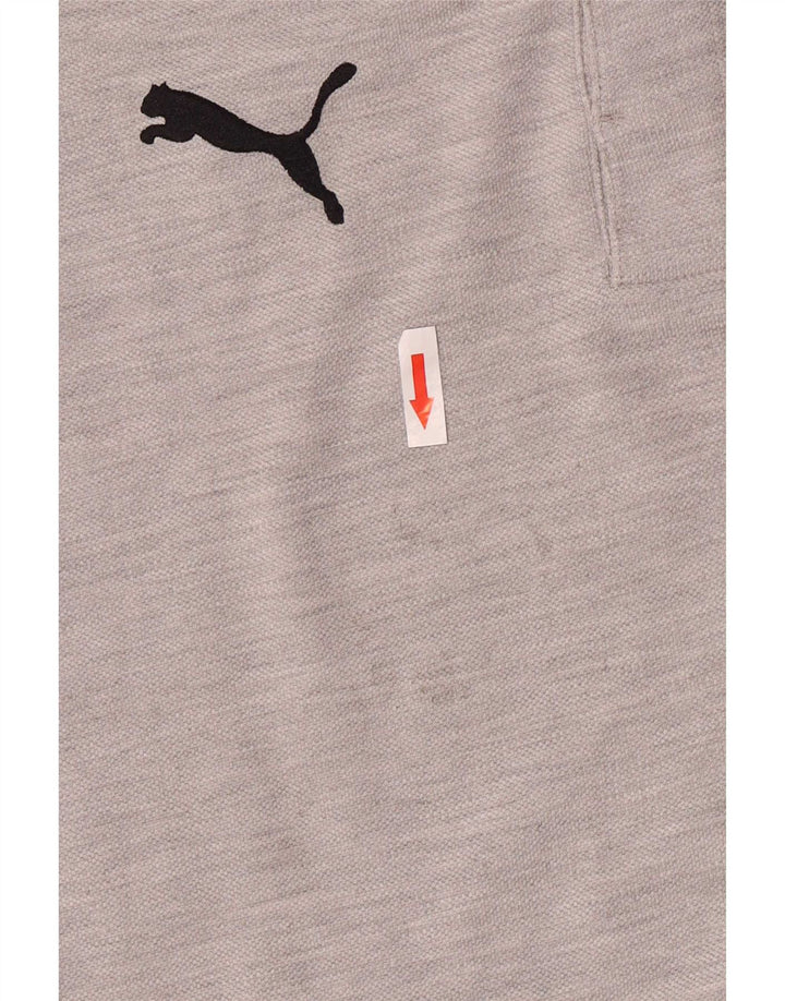 Puma Herren Grafik-T-Shirt-Oberteil aus mittelgrauer Colourblock-Baumwolle