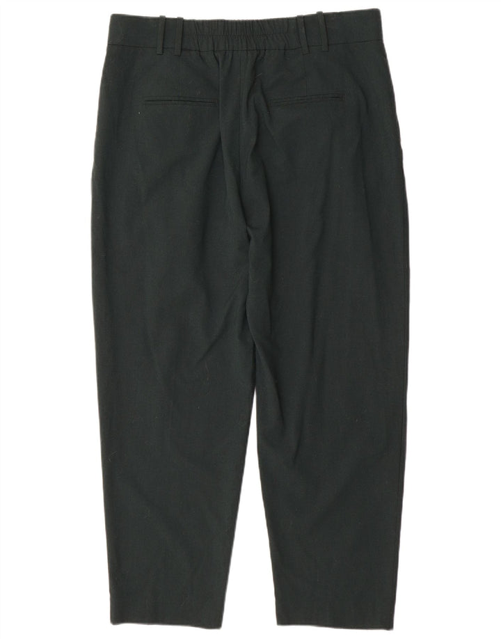 Zara Damen-PEGged-Cropped-Hose XL W36 L26 Grünes Polyester