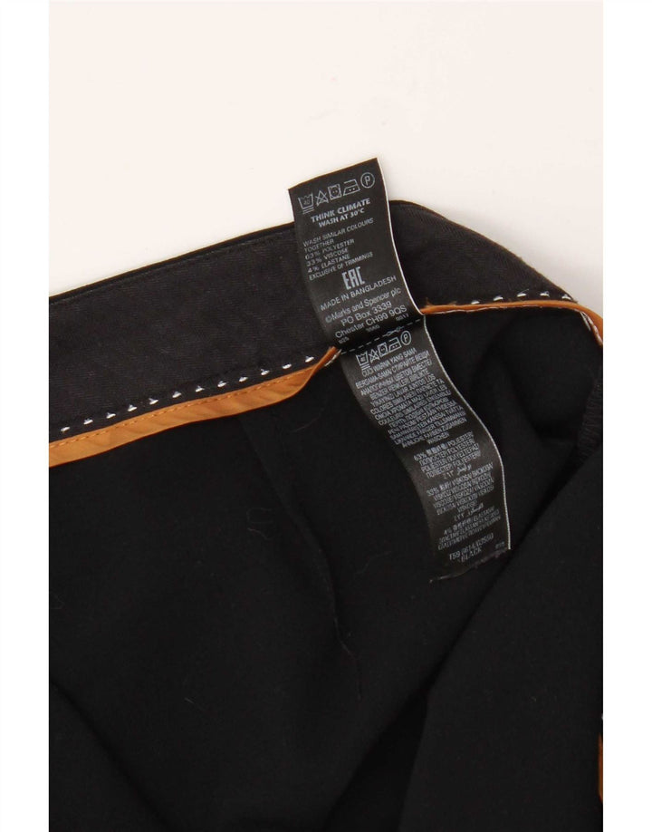 Marks & Spencer Damen Bootcut-Anzughose UK 12 Medium W32 L30 Schwarz