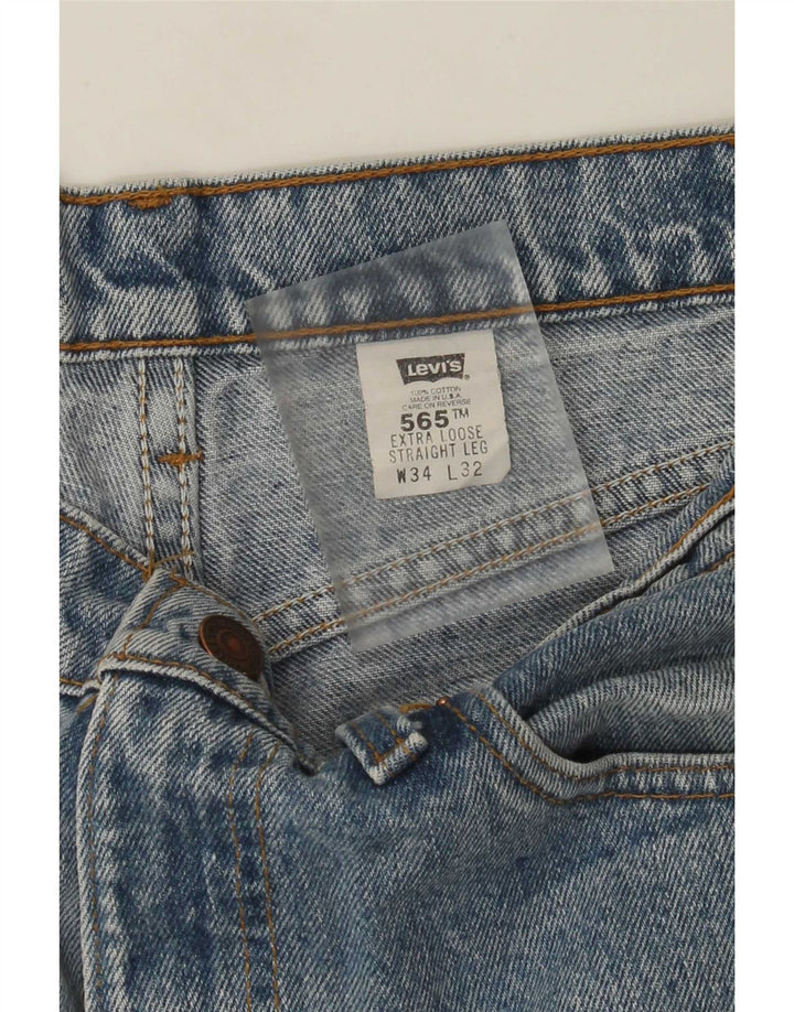 Levi's Herren 565 Straight Jeans W34 L32 Blaue Baumwolle