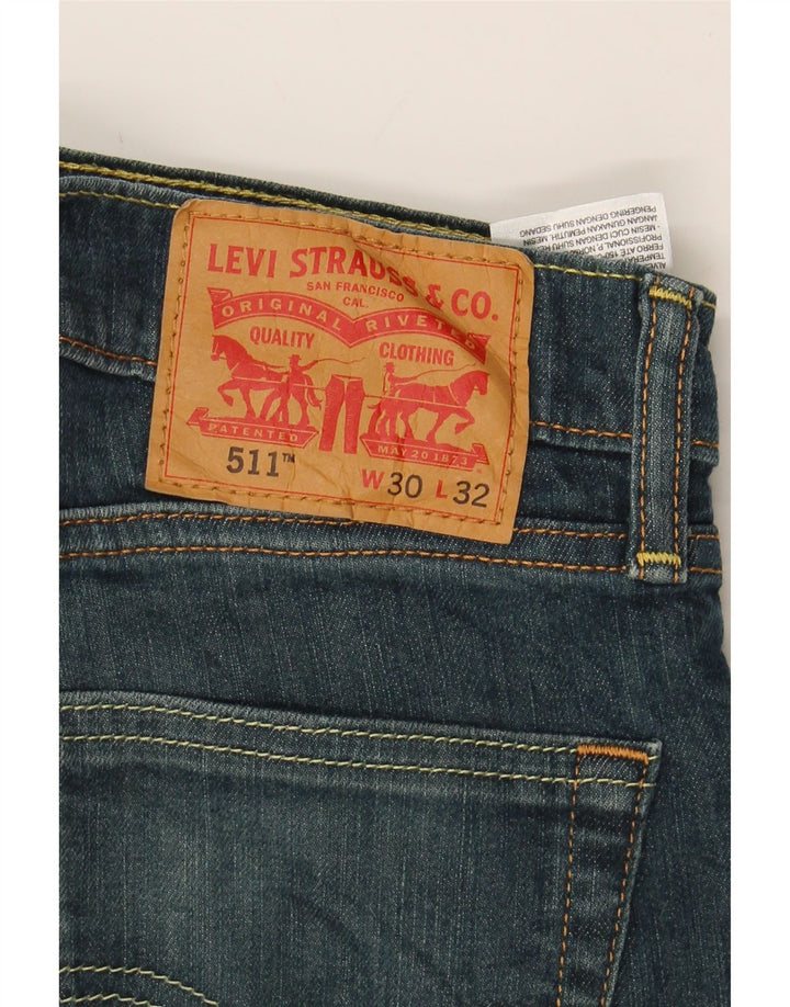 LEVI'S Mens 511 Slim Jeans W30 L32 Blue Cotton Vintage Levi's and Second-Hand Levi's from Messina Hembry 