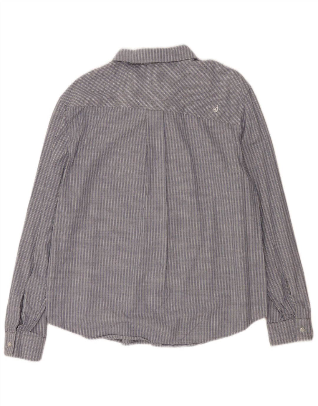 Volcom Damen-Hemd UK 14, groß, blau gestreift, Baumwolle