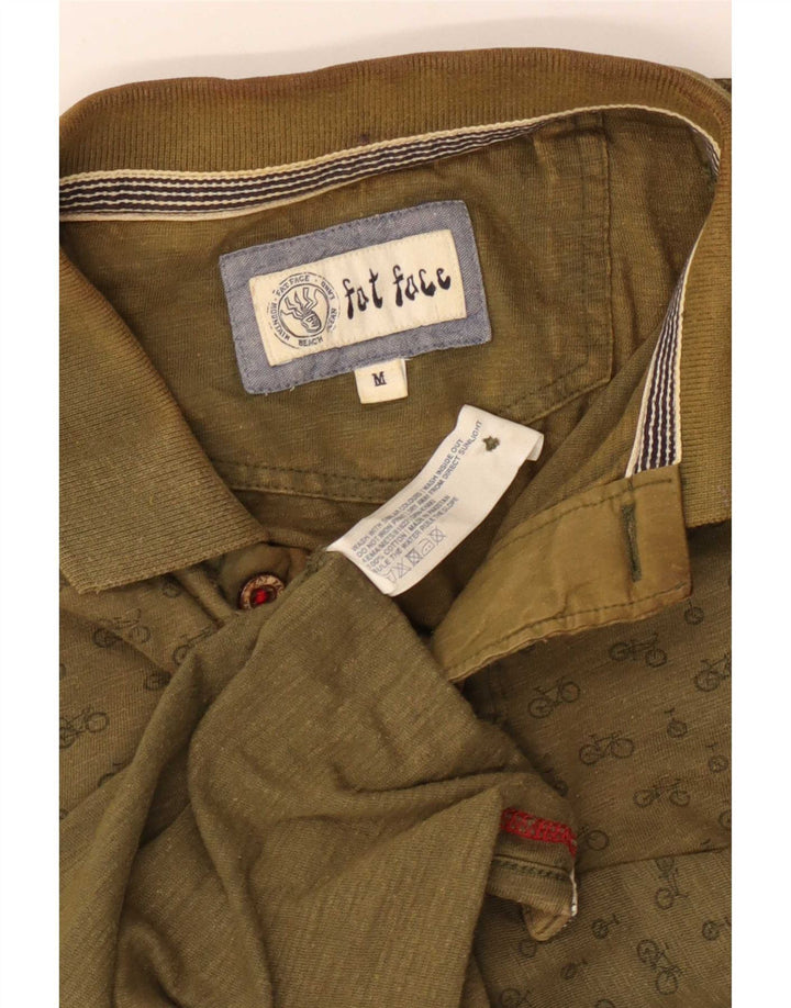 Fat Face Herren-Poloshirt mit abstraktem Muster, mittlere Khaki-Baumwolle