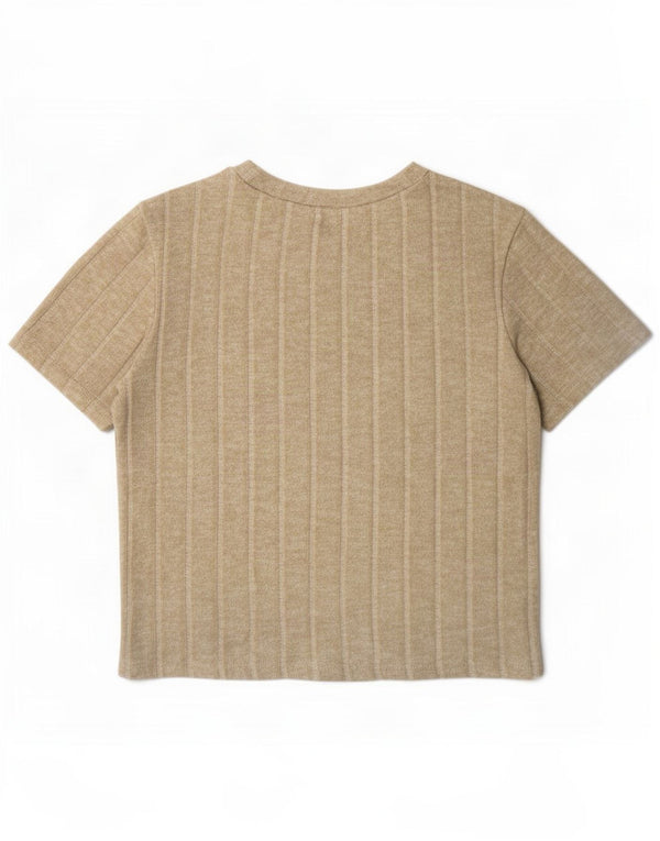Zara Damen Trafaluc Crop T-Shirt Top UK 10 Small Beige