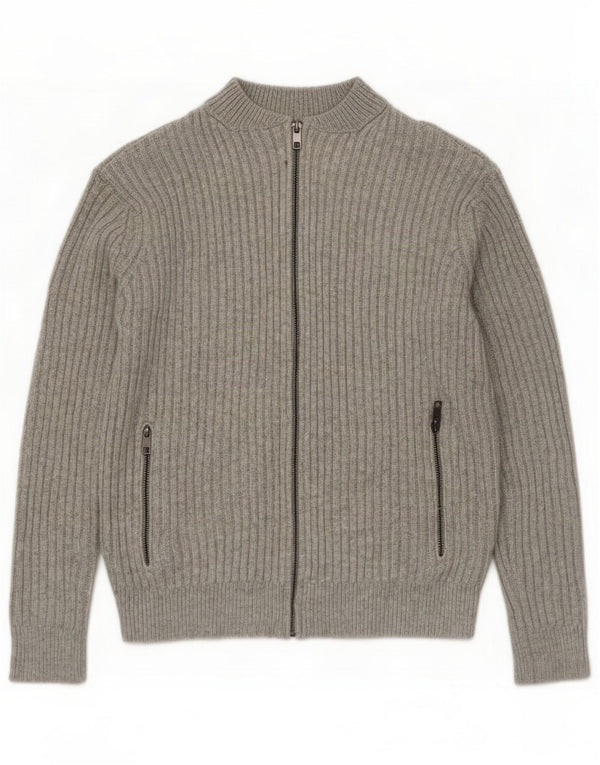 Marks & Spencer Damen Strickjacke Pullover UK 10 Small Grau Polyester