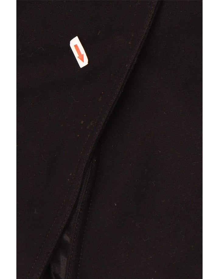 Benetton Damenmantel UK 14 Mittelschwarze Wolle