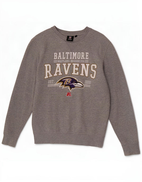NFL Mens Baltimore Ravens Graphic Sweatshirt Jumper Medium Grey Flecked