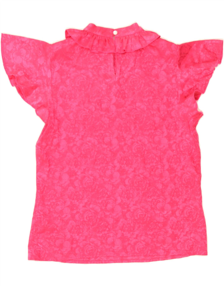 VINTAGE Womens Blouse Top UK 12 Medium Pink Floral Vintage Vintage and Second-Hand Vintage from Messina Hembry 
