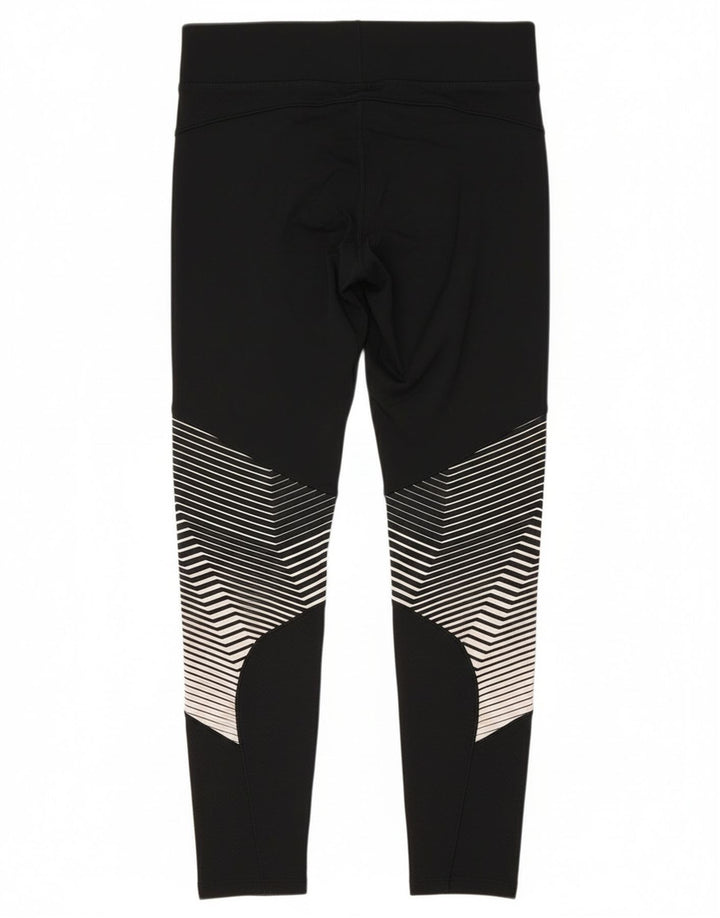 Under Armour Damen Leggings UK 12 Medium Schwarz Geometrisch