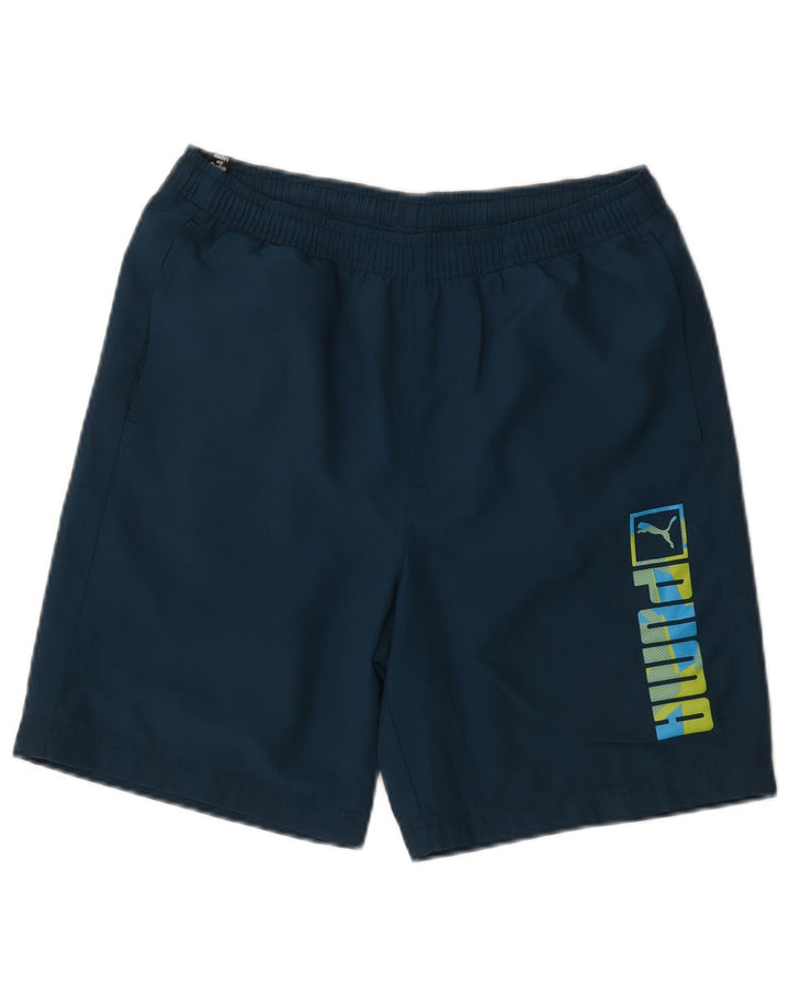 Puma Herren Graphic Sport Shorts Small Marineblau Polyester