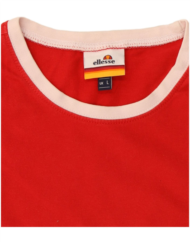 Ellesse Herren-T-Shirt mit Grafik, groß, aus roter Baumwolle