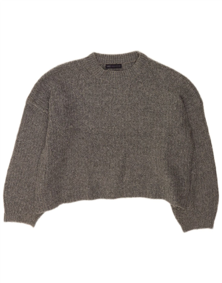 Marks & Spencer Damen-Pullover, übergroß, Rundhalsausschnitt, Gr. 40, Größe L, Grau