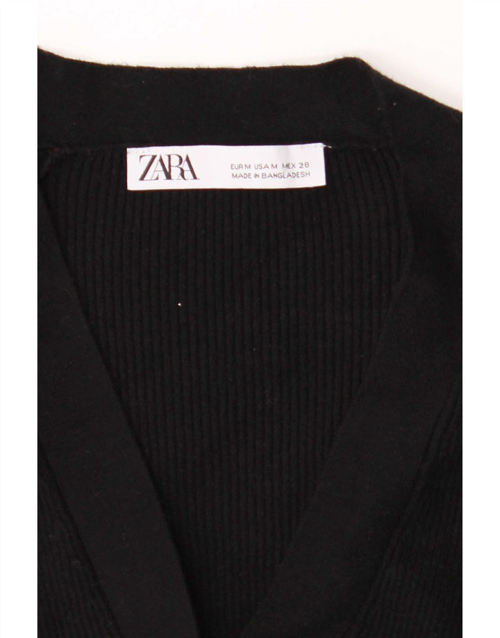 Zara Damen Strickjacke UK 14 Medium Schwarz