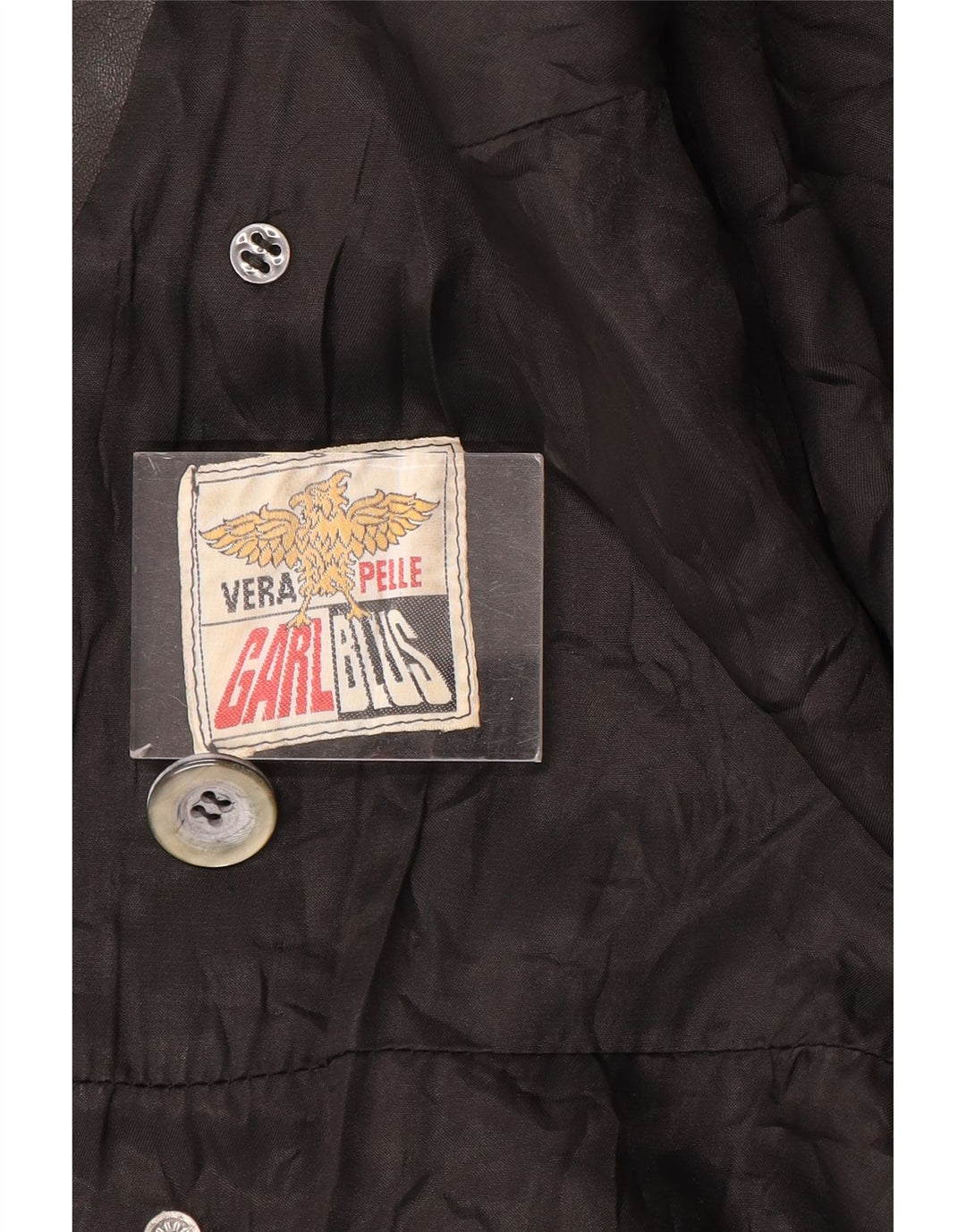 VINTAGE Damen Ledermantel UK 12 Mittelschwarzes Leder