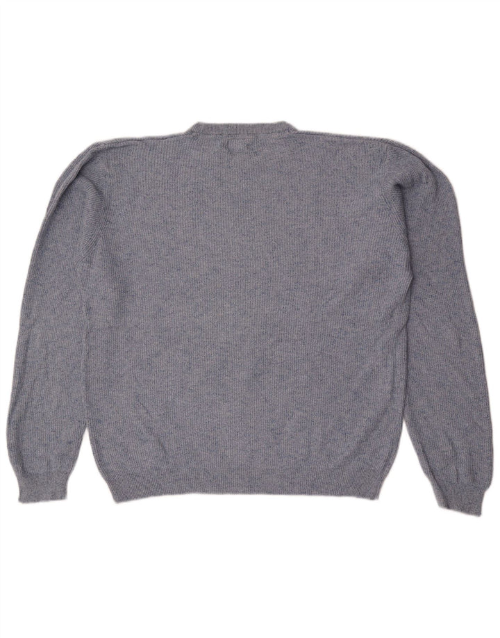 Marks & Spencer Herren-Pullover mit Rundhalsausschnitt, groß, blau meliert