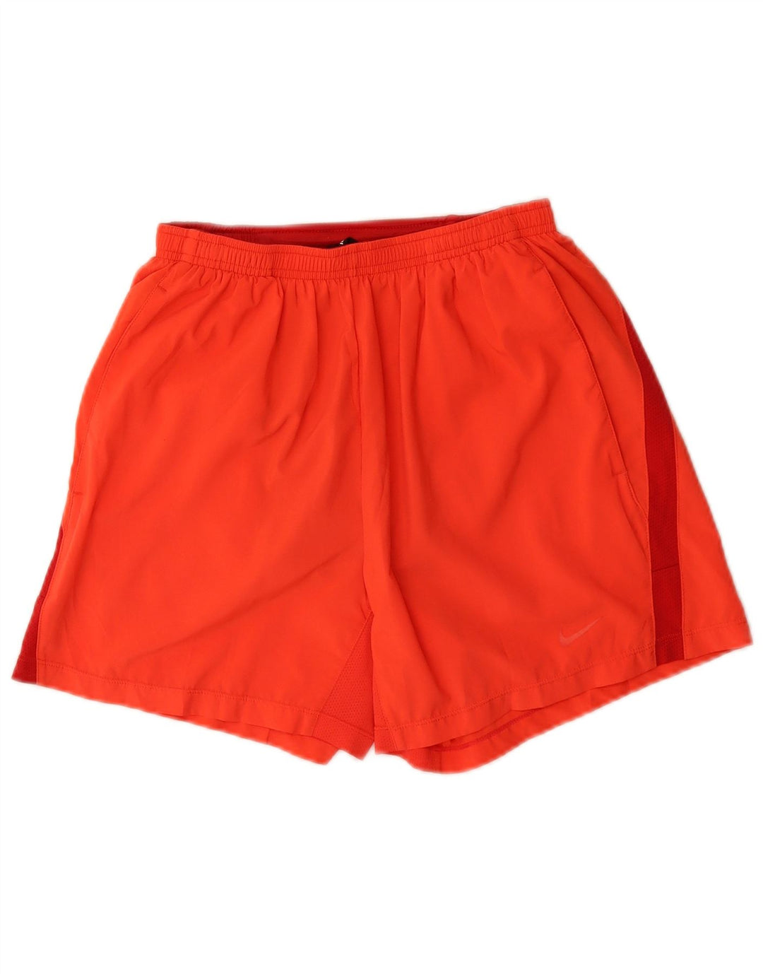 Nike Herren Dri Fit Sportshorts, klein, orangefarbenes Farbblock-Polyester