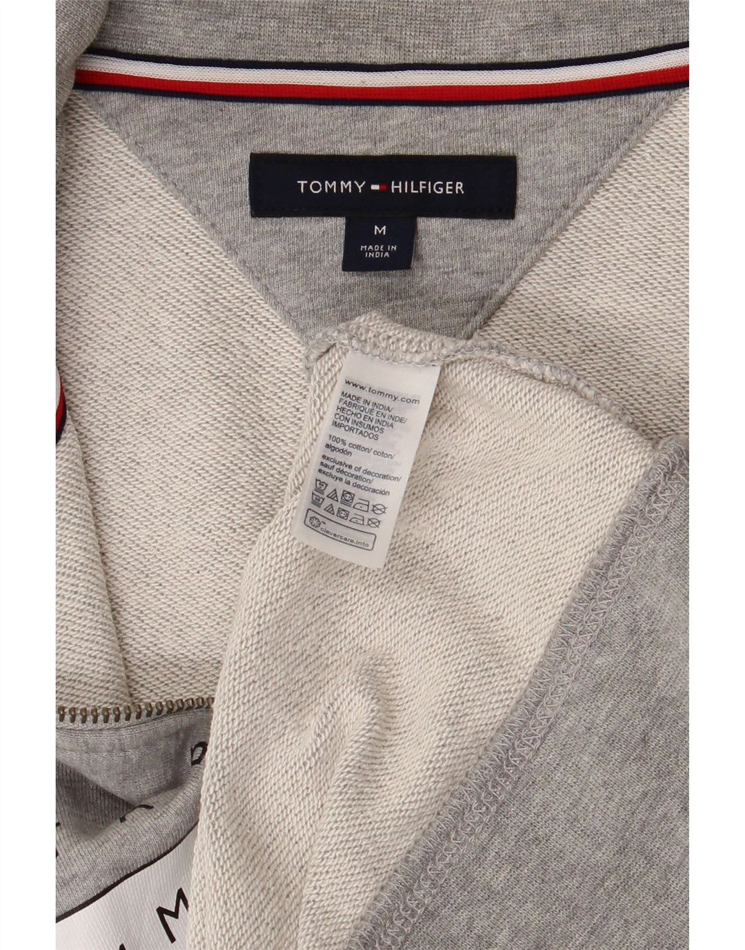 Tommy Hilfiger Herren-Trainingsanzugoberteil mit Grafik, Mittelgrau gefleckte Baumwolle