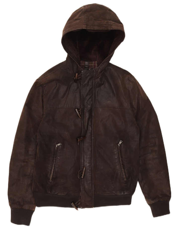 Conbipel Herren-Lederjacke mit Kapuze IT 50 Mittelbraunes Leder