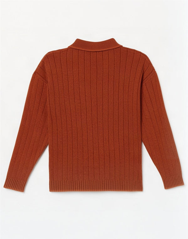 Vintage Herren Rollkragenpullover Pullover XL Orange Baumwolle