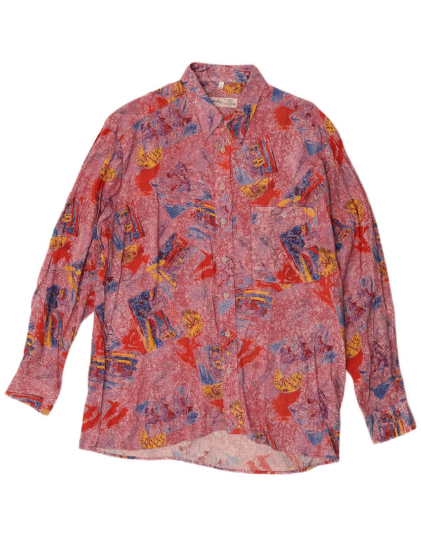 Angelo Litrico Herren-Grafikhemd, Größe 41/42, große, mehrfarbige Viskose