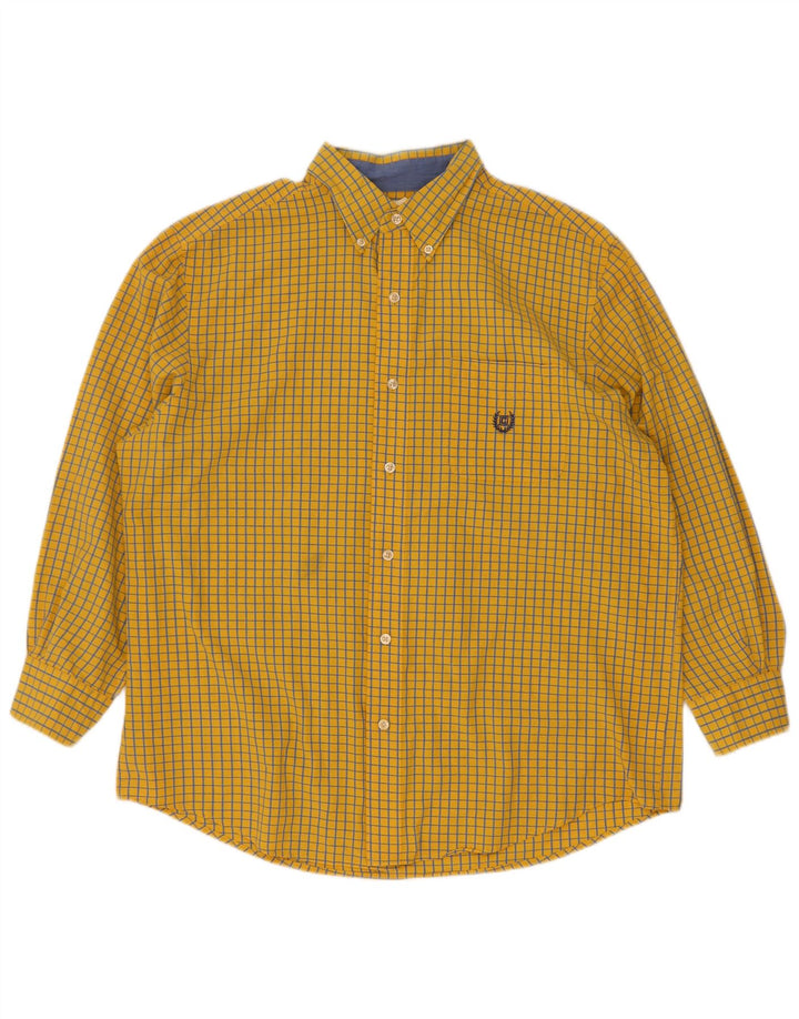 Chaps Herrenhemd, groß, aus Baumwolle mit gelbem Gingham-Karomuster