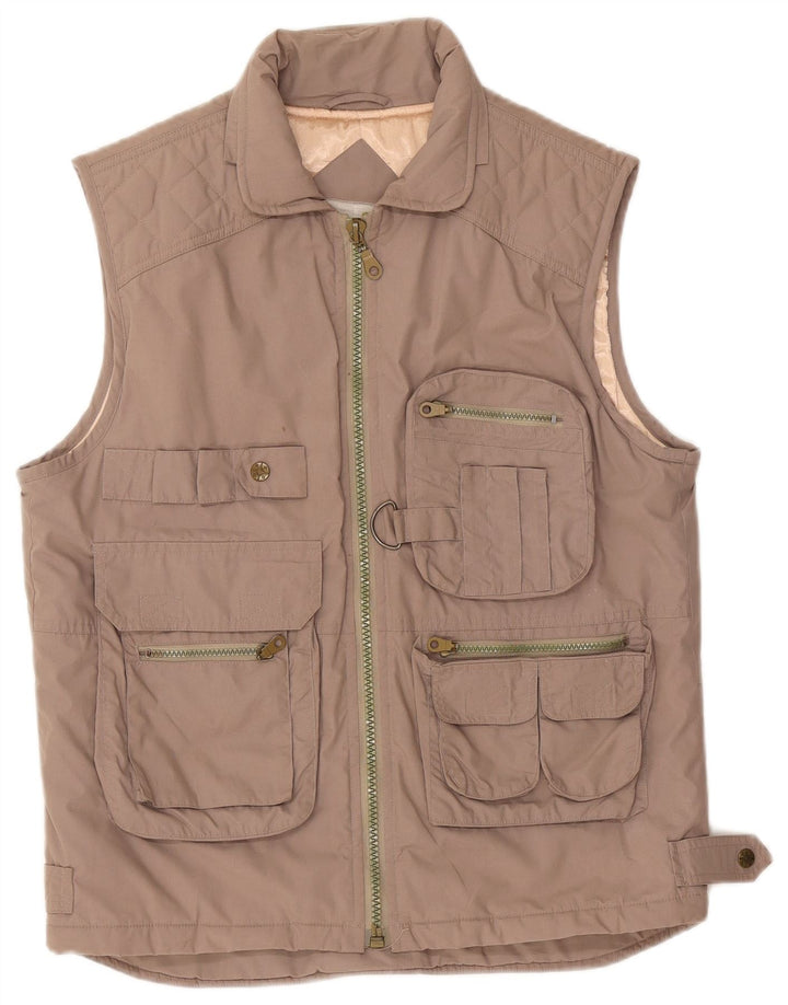 Vintage Damen Utility Gilet UK 18 XL Grau