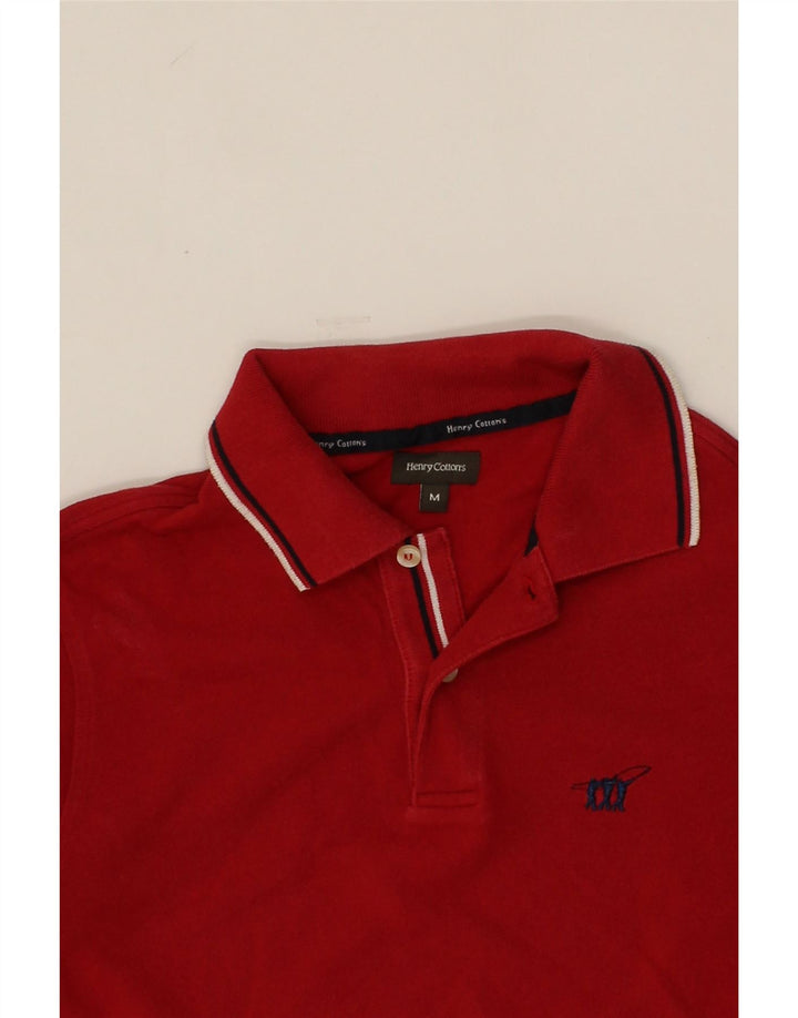 HENRY COTTONS Mens Polo Shirt Medium Red Cotton Vintage Henry Cottons and Second-Hand Henry Cottons from Messina Hembry 