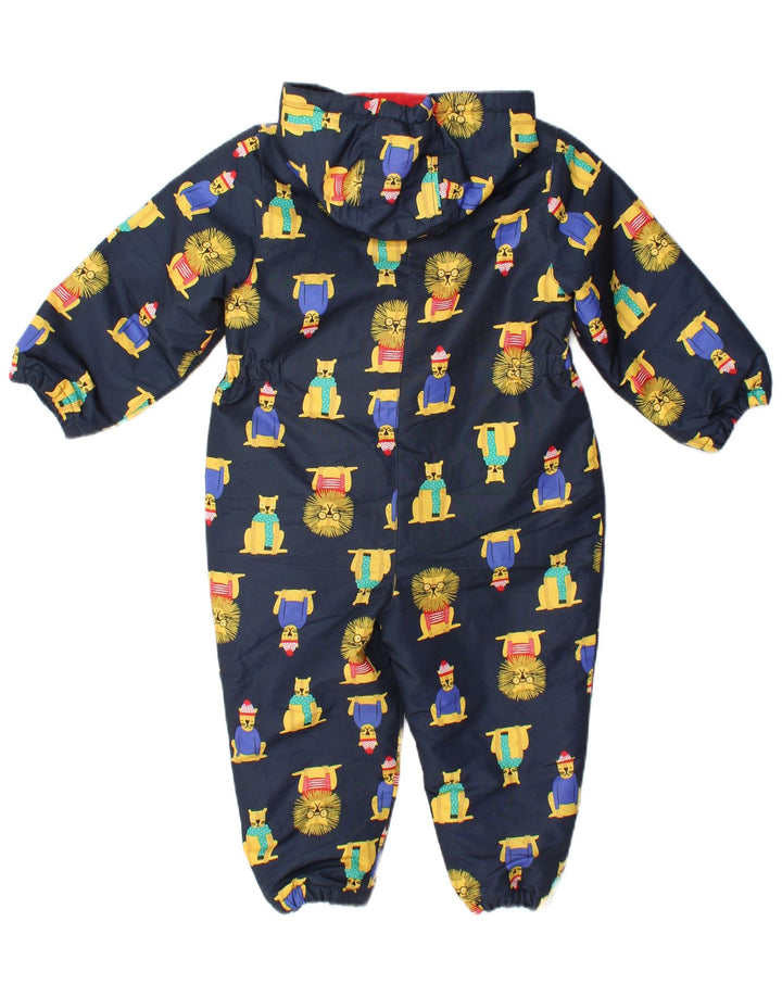 JOULES Jungen-Jumpsuit mit Kapuze draußen, 2–3 Jahre, marineblau, mit Tiermuster