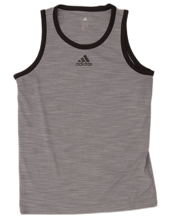 Adidas Herren Weste Top Small Grau geflecktes Polyester