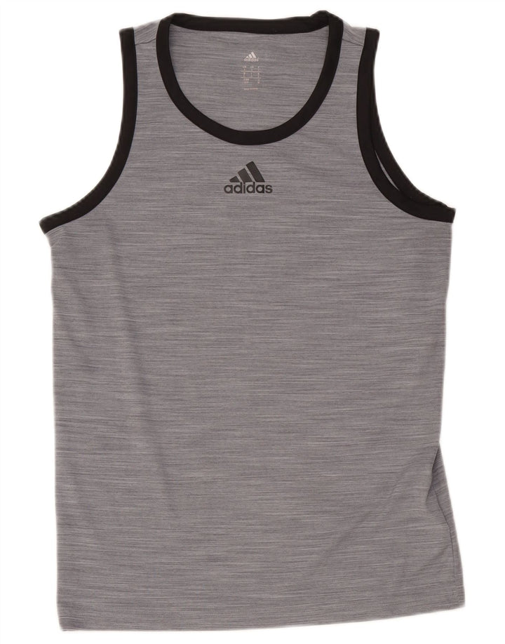 Adidas Herren Weste Top Small Grau geflecktes Polyester