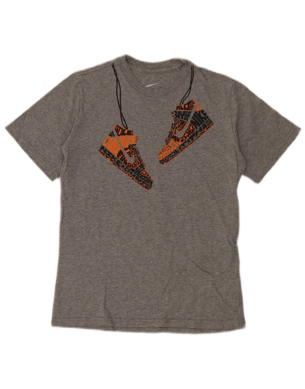 Nike T-Shirt mit Grafik für Jungen, 10–11 Jahre, mittelgraue Baumwolle