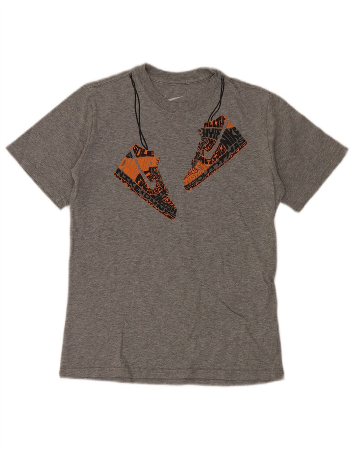 Nike T-Shirt mit Grafik für Jungen, 10–11 Jahre, mittelgraue Baumwolle
