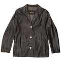 Pierre Cardin Damen-Blazerjacke mit 3 Knöpfen, Gr. 14, großes schwarzes Leder