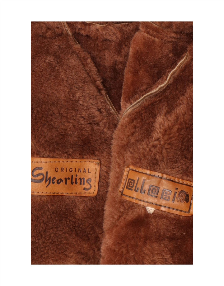 Ellesi Damen-Lammfellmantel IT 50 XL Braunes Lammfell