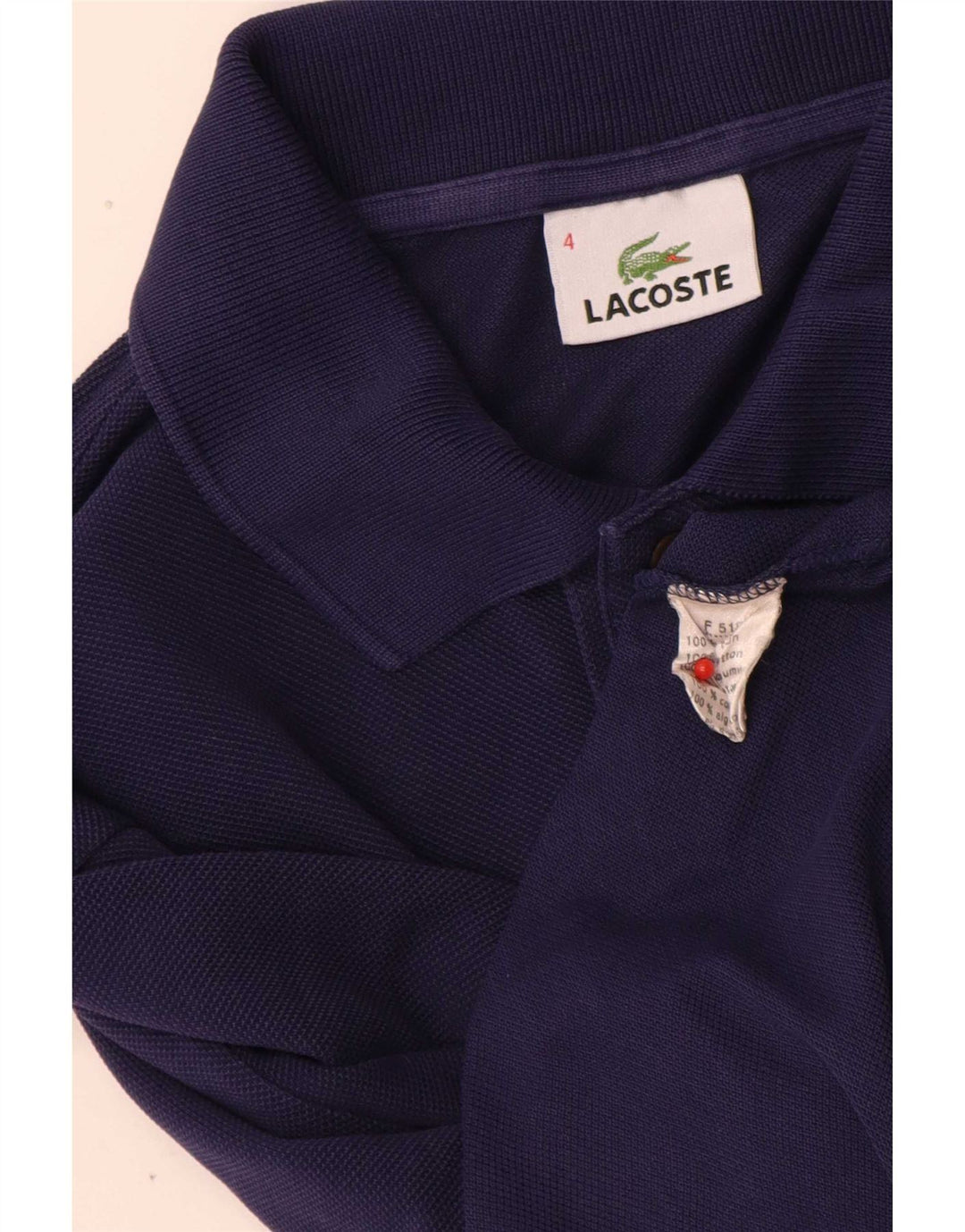 Lacoste Herren-Poloshirt, Größe 4, mittelviolette Baumwolle