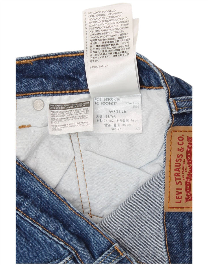 Levi's Damen 501 Crop Straight Jeans W30 L26 Blaue Baumwolle
