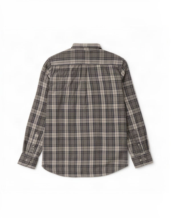 Dack's Herren-Flanellhemd mit normaler Passform, XL, grau kariert, Baumwolle